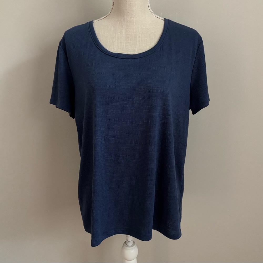 Simply Vera Vera Wang Short Sleeve Tee Shirt Blue